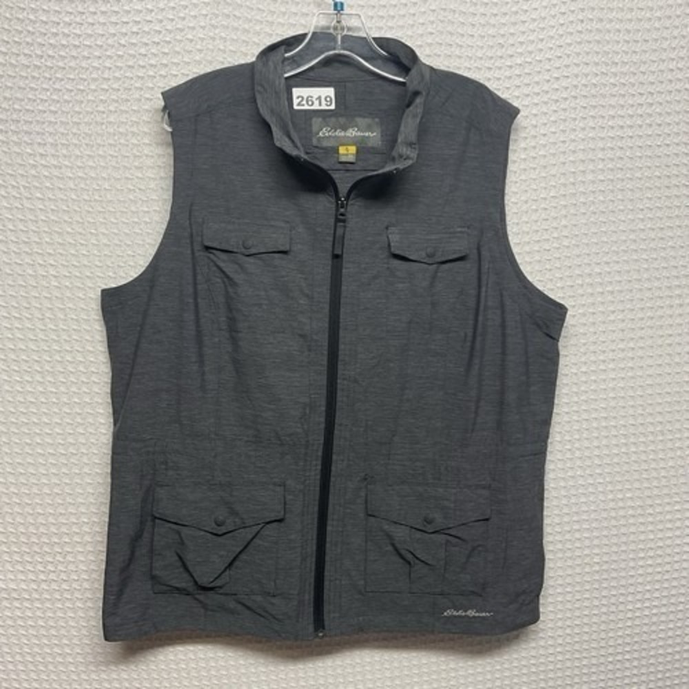 NWOT Eddie Bauer Travex Gray Vented Full Zip Utility Vest Jacket Women 2XL China